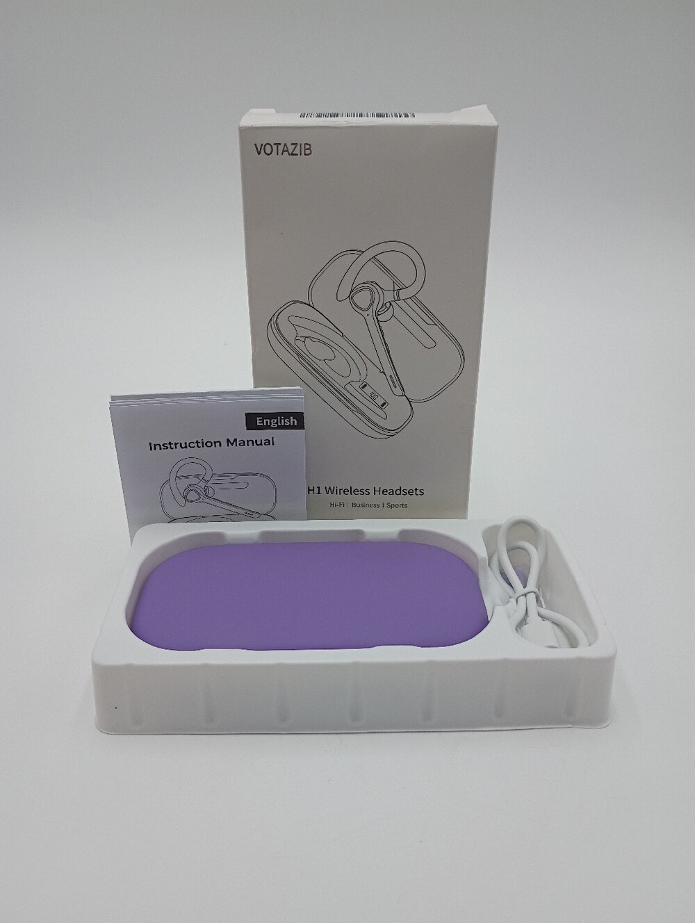 Bluetooth One Piece Headset. Purple. Open Box